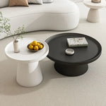 table basse moderne minimaliste ronde fer noir blanc salon maison