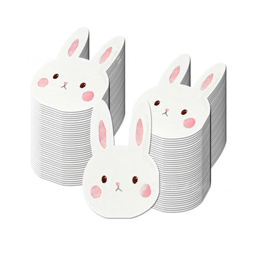 serviettes papier jetables forme lapin pâques printemps enfantins motifs visages lapins aquarelle festiveDecoration
