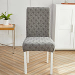 housse chaise moderne tissu géométrique gris élasthanne polyester mariage banquet
