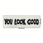 tapis orange moderne lettres blanches antidérapant polyester salle bain cuisine