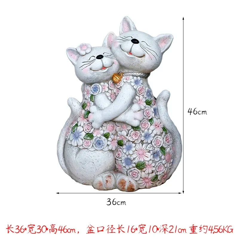 pots fleurs résine moderne figurines lapins motifs tissus carottes noeuds papillons mignons
