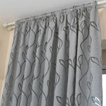 rideau jacquard gris moderne motif vagues polyester opacité inclusion bureauhôtelmaisoncafé