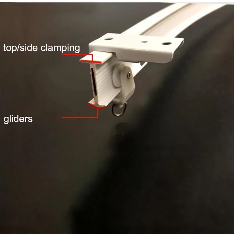 rideau glissière blanc moderne clips top clamping 1m 2m 3m