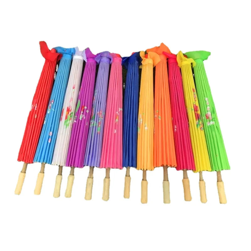 parapluie traditionnel fleurs peintes main rouge rose violet bleu orange jaune vert blanc