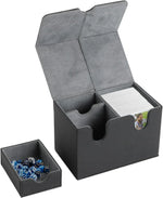 boîte rangement cartes jeu noir rouge texture tissée moderne zippée TOPSON