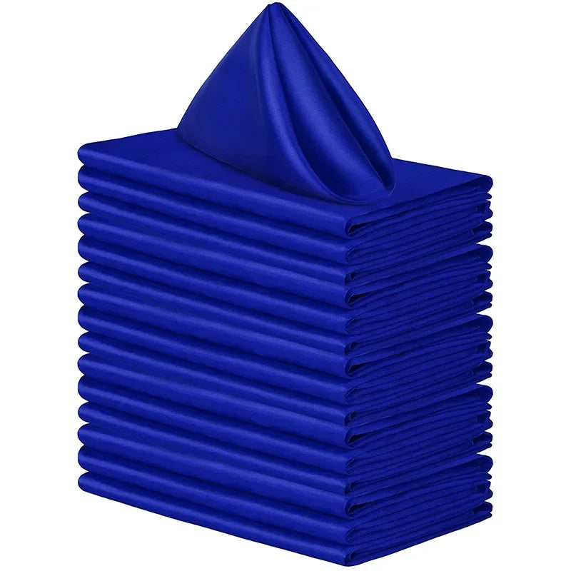 serviettes table satin vert classique réutilisables mariage fêtes maison restaurant uni opaques
