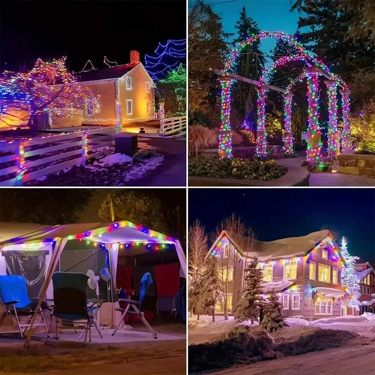 guirlande lumineuse solaire rgb extérieure décoration jardin fêtes ambiances festives led imperméable ip65