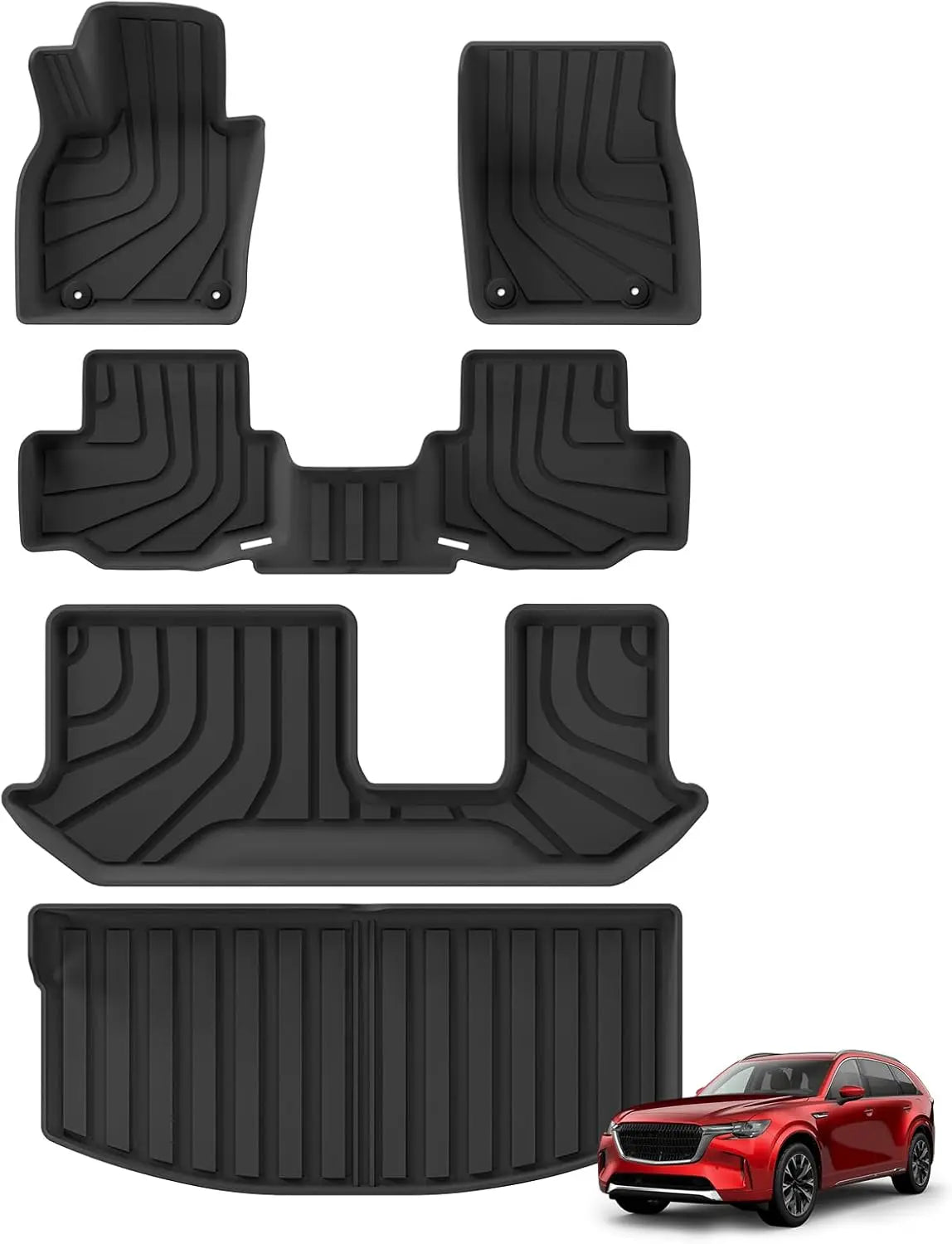 tapis sol voiture noir rayures horizontales antislip waterproof intérieur moderne