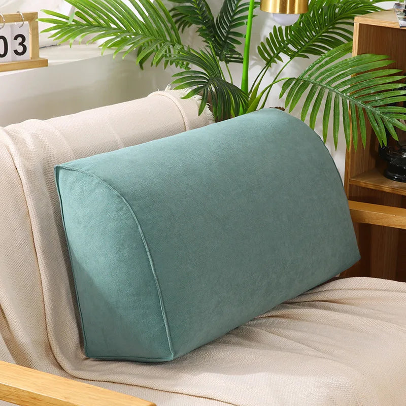taies d'oreiller triangle solides velours doux moderne bleu marine rose gris vert beige fixés