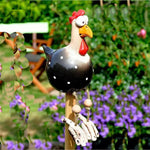 figurines poulets noir blanc rose bleu jaune gris points noirs fond clair decoratif clips