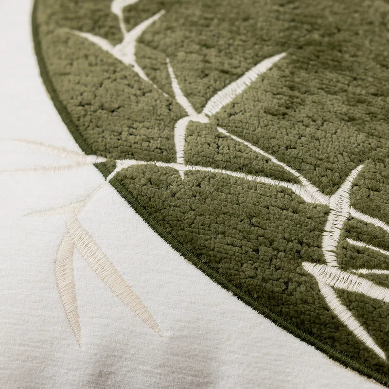 coussins brodés bambou blanc vert olive nordique contemporain décoration maison voiture