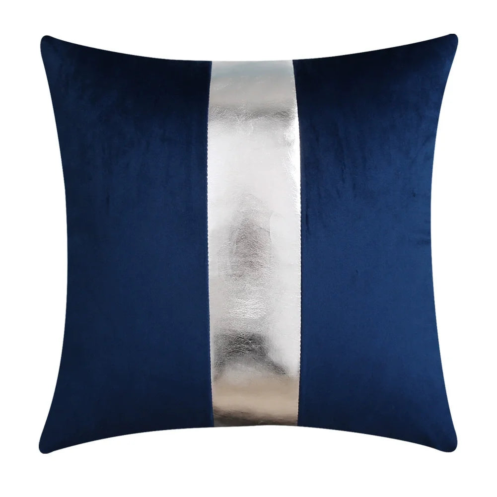 ensemble housses coussin noir rayures dorées velours luxe moderne taies oreiller décoratives