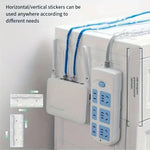 support rallonge électrique adhésif blanc bleu rose vert moderne double