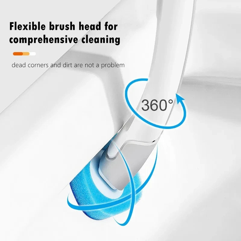 Brosse toilette jetable blanche bleue moderne pratique adhésive interchangeables fluides nettoyants