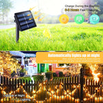 guirlande lumineuse solaire modes blanc points lumineux uniformes patio moderne extérieur festive led ip65