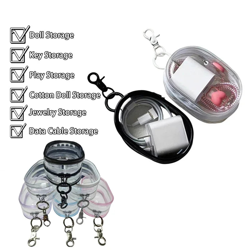 boîtes rangement transparentes plastique moderne boucle fermeture contenant bijoux clés poupées jouets adaptateurs cables