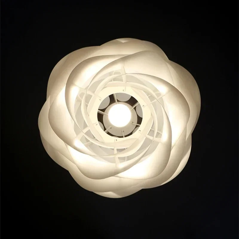 lampe suspendue moderne pvc blanc plissé opaque chambre coucher