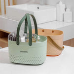 panier rangement perforé moderne rose clair gris beige vert marron clair poignées détachables