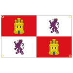 drapeau castille léon rouge blanc jaune violet armoiries lions tours super tex polyester opacité
