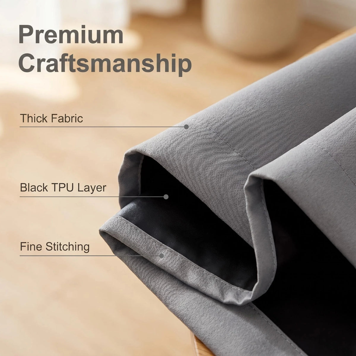 rideau moderne gris opaque uni fenêtre installer chez soi 135x160cm