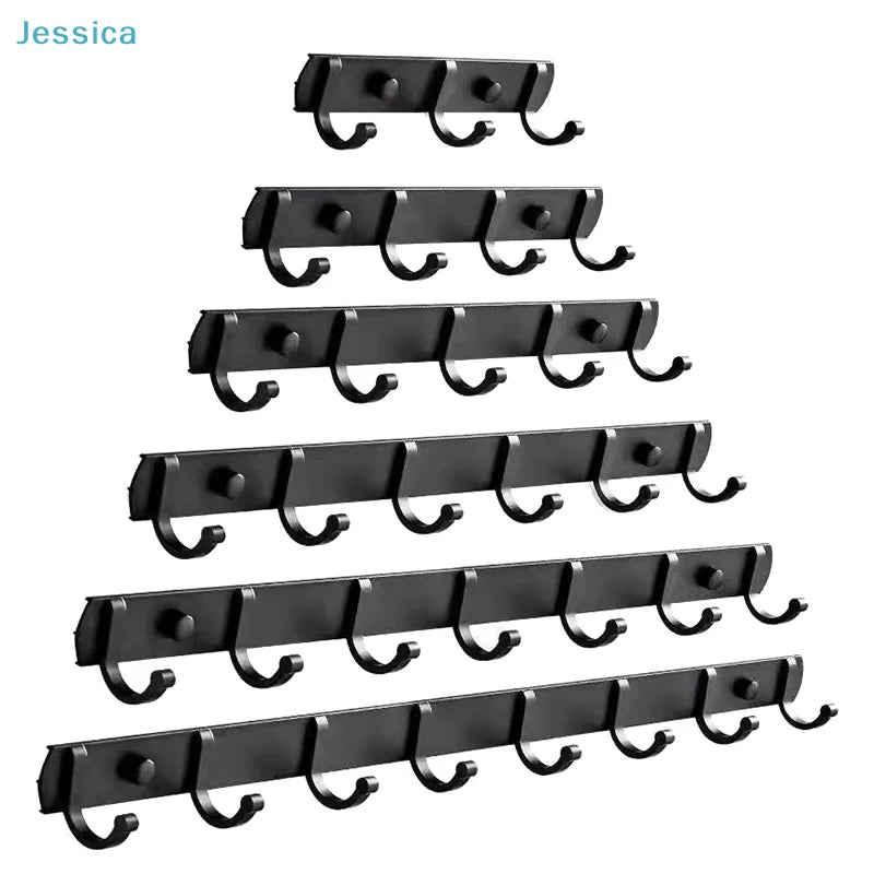 porte serviettes moderne adhésif noir minimaliste crochets aluminium multifonctionnels cuisine maison entree