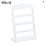 porte boucles d'oreilles moderne velours noir blanc grille perforations pieds boucles d'oreilles.storage organizer