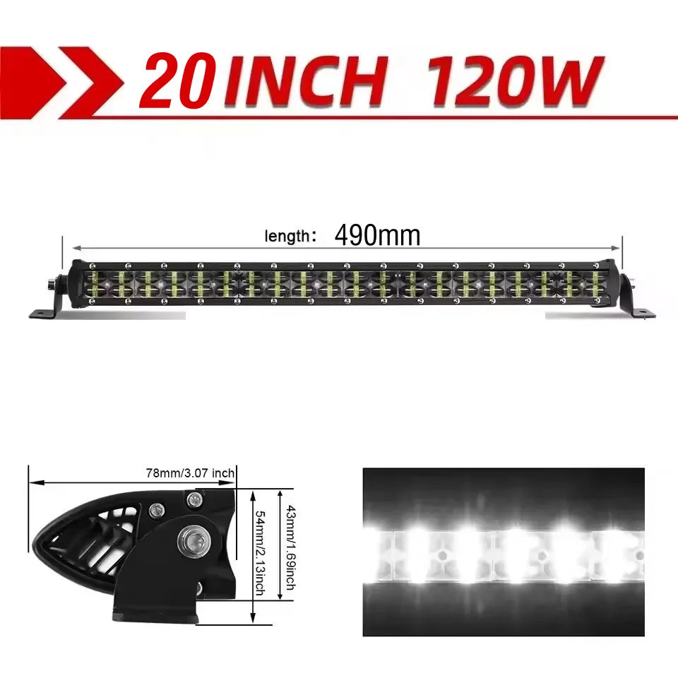 barre lumineuse led 14 pouces 72w spot flood combo travaux route moderne