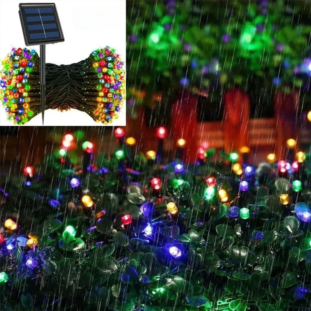 guirlande lumineuse solaire extérieure modes bleu multicolore moderne jardin mariage