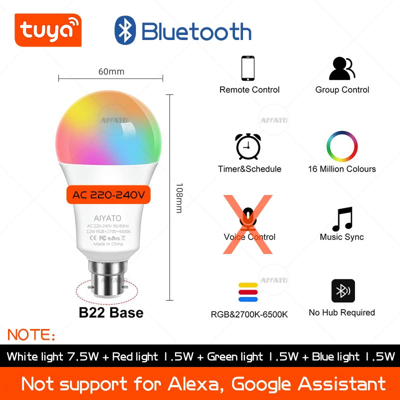 ampoule led intelligente wifi blanc moderne base b22 170° lumens 1000 1999