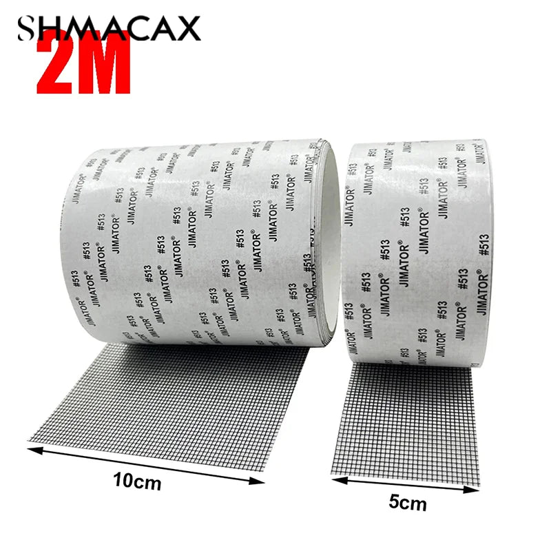 ruban adhésif mailles anti insectes coton polyester pratique gris 5cm large 2m longueur fixations