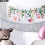 guirlande festive fleurs multicolores anniversaire mariage décoration papier texturé moderne