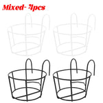 supports fleurs suspendus métal noir blanc moderne double crochet balcon clôture