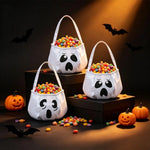 sac main halloween vison sac bonbons fantaisie visage citrouille noir uni