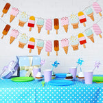 décoration gâteau anniversaire cones glace glitter rose bleu blanc carton cartoon pique bois