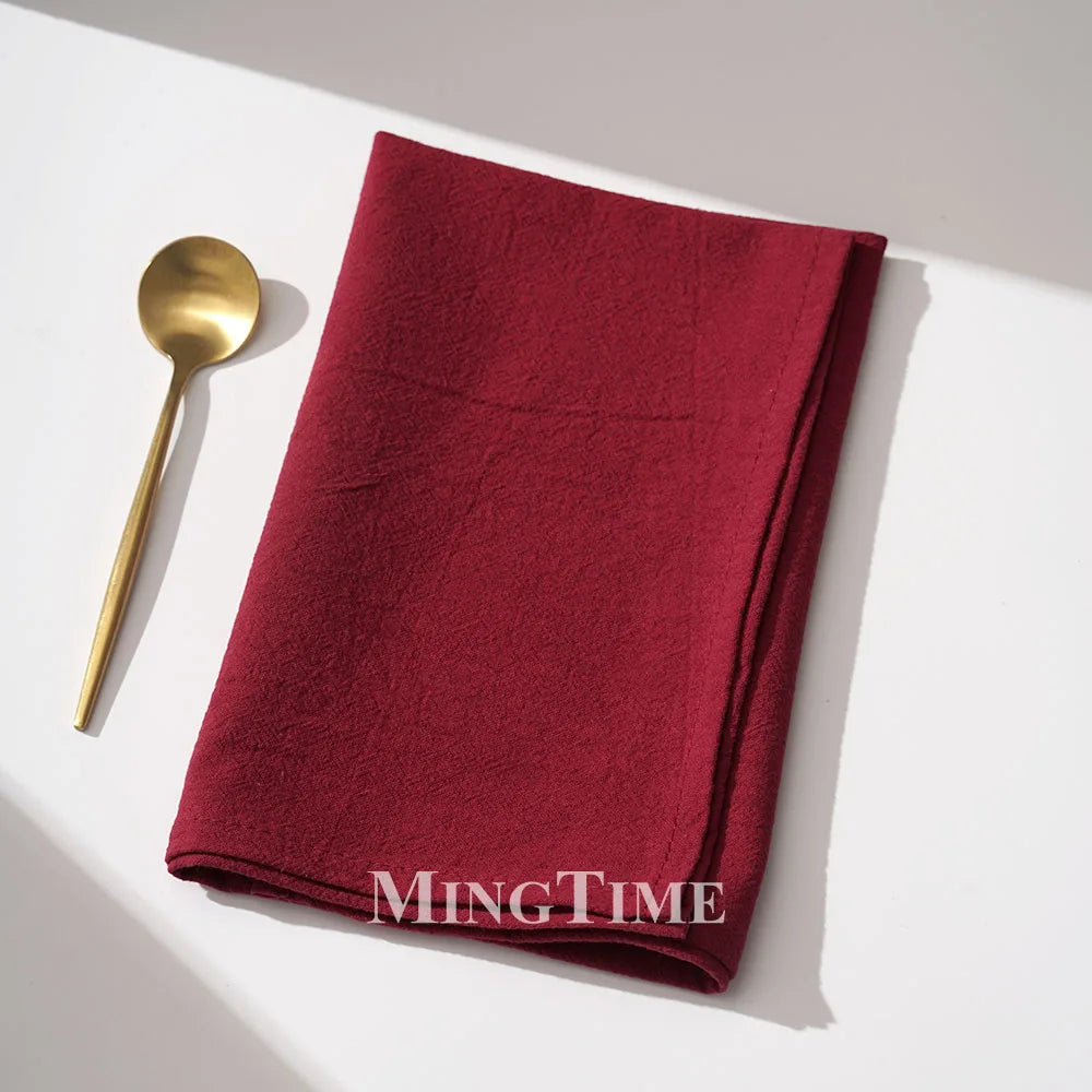 serviettes coton unies réutilisables classiques beige rose vert bleu marine table maison party