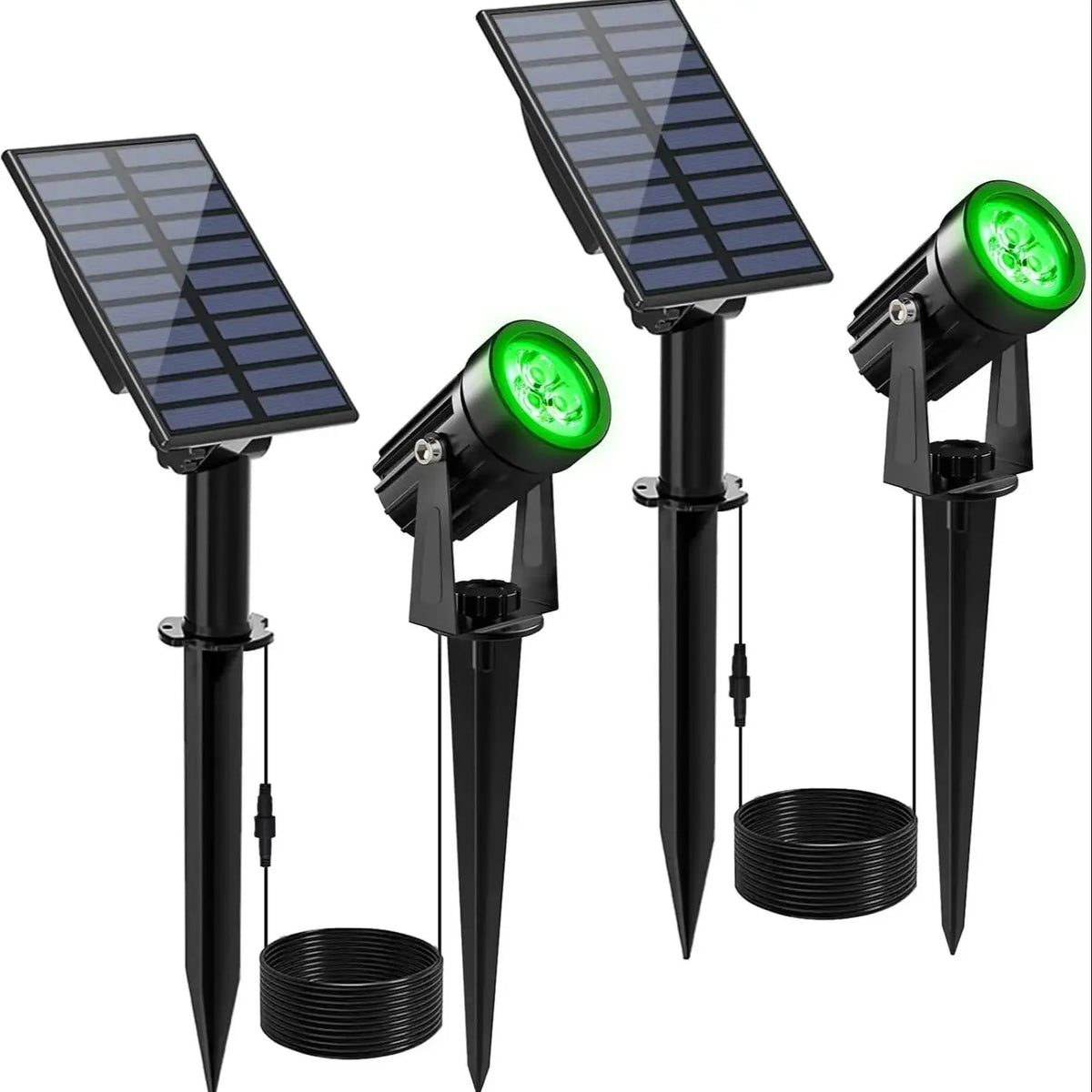 projecteur solaire moderne noir imperméable ip65 lumineux extérieur jardin piquet panneau solaire led decoration