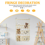 sac filet mural boho clips coton respectueux environnement peluche rangement derrière porte
