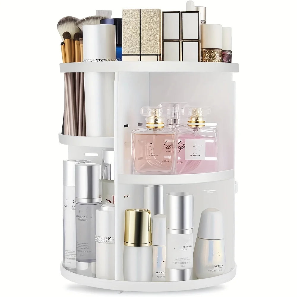 organisateur maquillage rotatif transparent moderne 12 compartiments plateaux toit