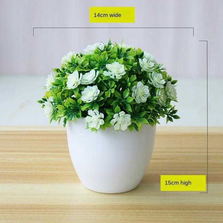 décoration intérieure pot fleurs artificielles bonsaï moderne blanc rouge violet jaune