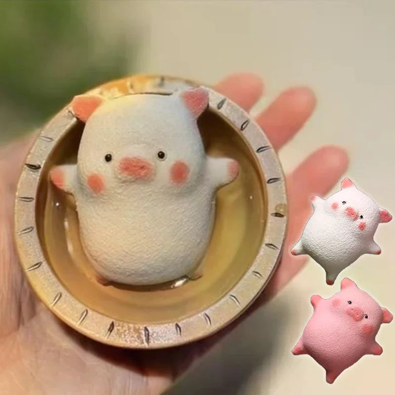 figurine kawaii cochon rose blanche céramique tasse thé décoration maison collectible