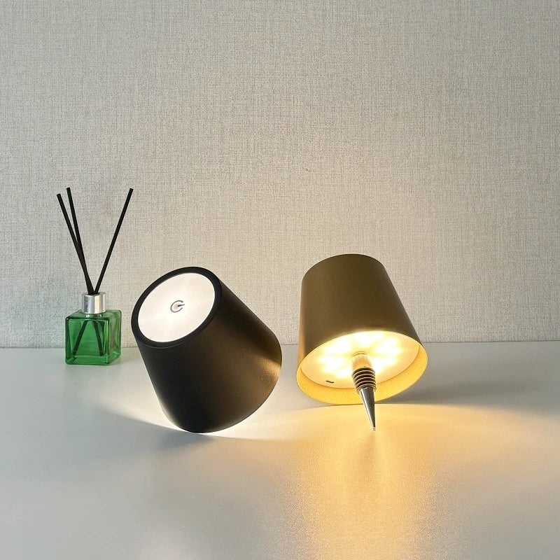 lampe table bouteille charge usb tactile couleurs gradation continue moderne abs