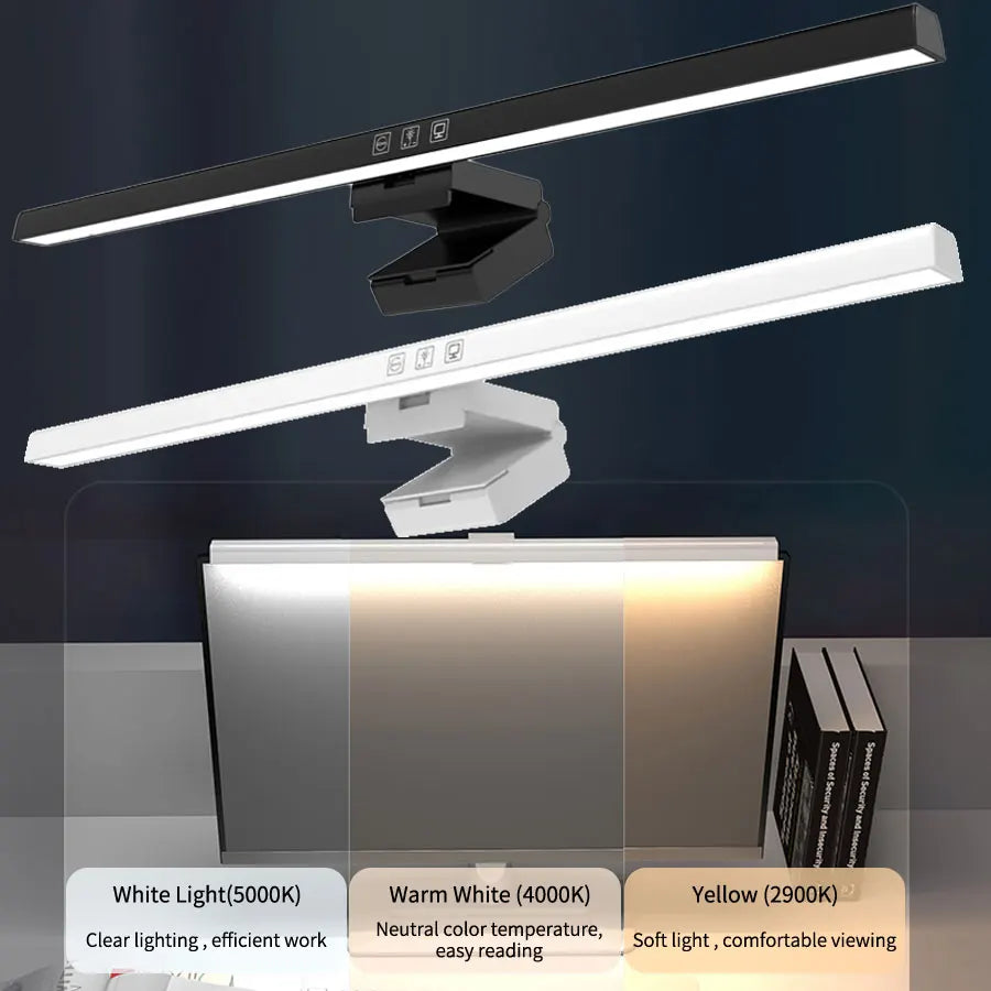 lampe led moderne noir blanc intensité variable continu usb chargeable monitor gaming