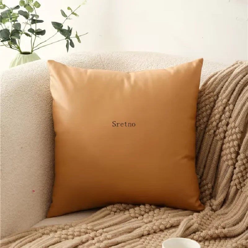 housses coussin carrées unies modernes beige gris orange lit décoration voiture