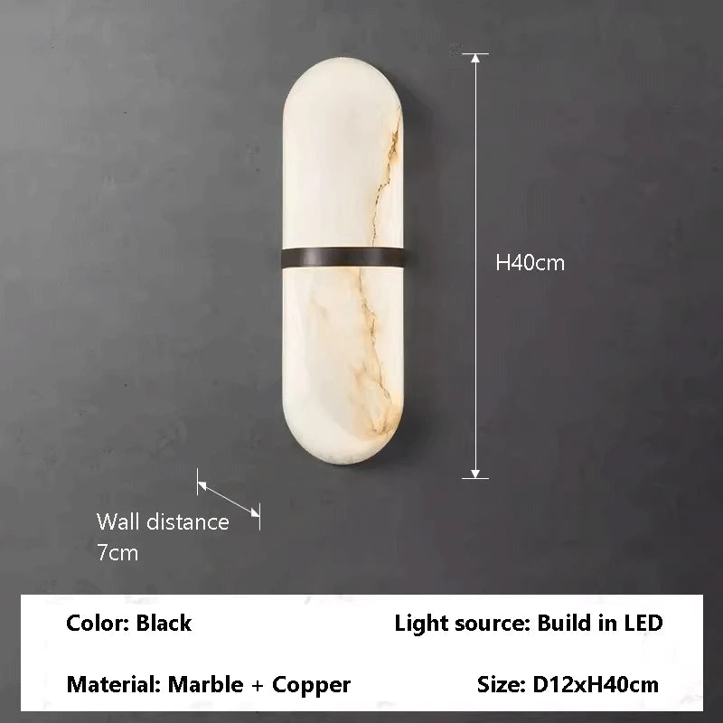 applique murale moderne marbre blanc beige luminaire led chambre salon étude entrée minimaliste fixe