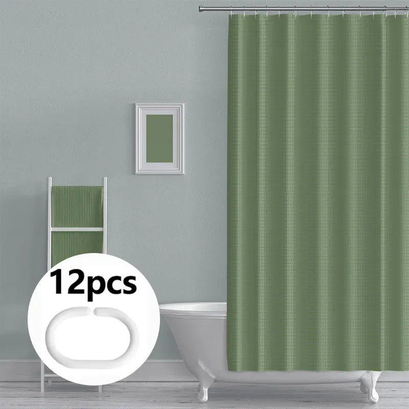 rideau douche waffle moderne minimaliste beige vert gris blanc 12 métalliques opacité variable