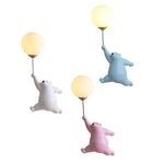 lampe murale moderne ours peluche blanche rose bleu adhésif cartoon chambre enfant