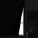 rideau gris moderne uni polyester opaque fixations salon chambre coucher isolation uv