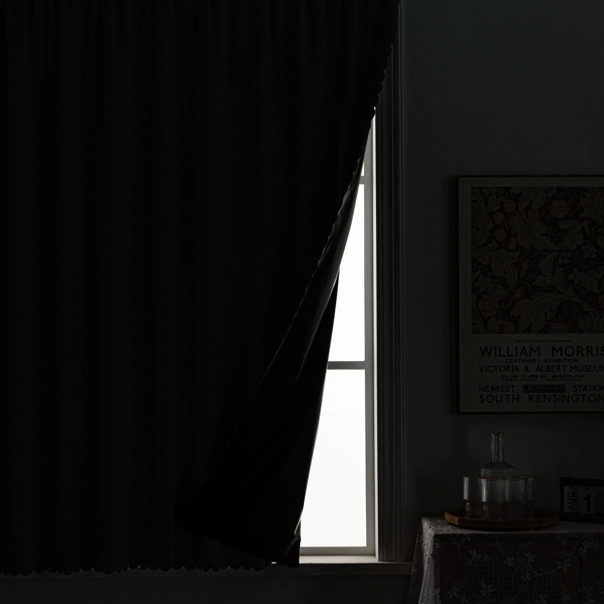 rideau gris moderne uni polyester opaque fixations salon chambre coucher isolation uv