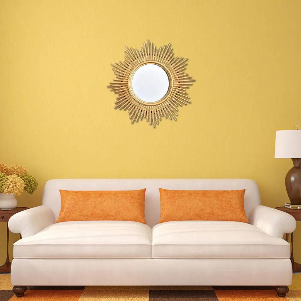 miroir rond moderne doré symétrique intérieur salle bain entrée salon