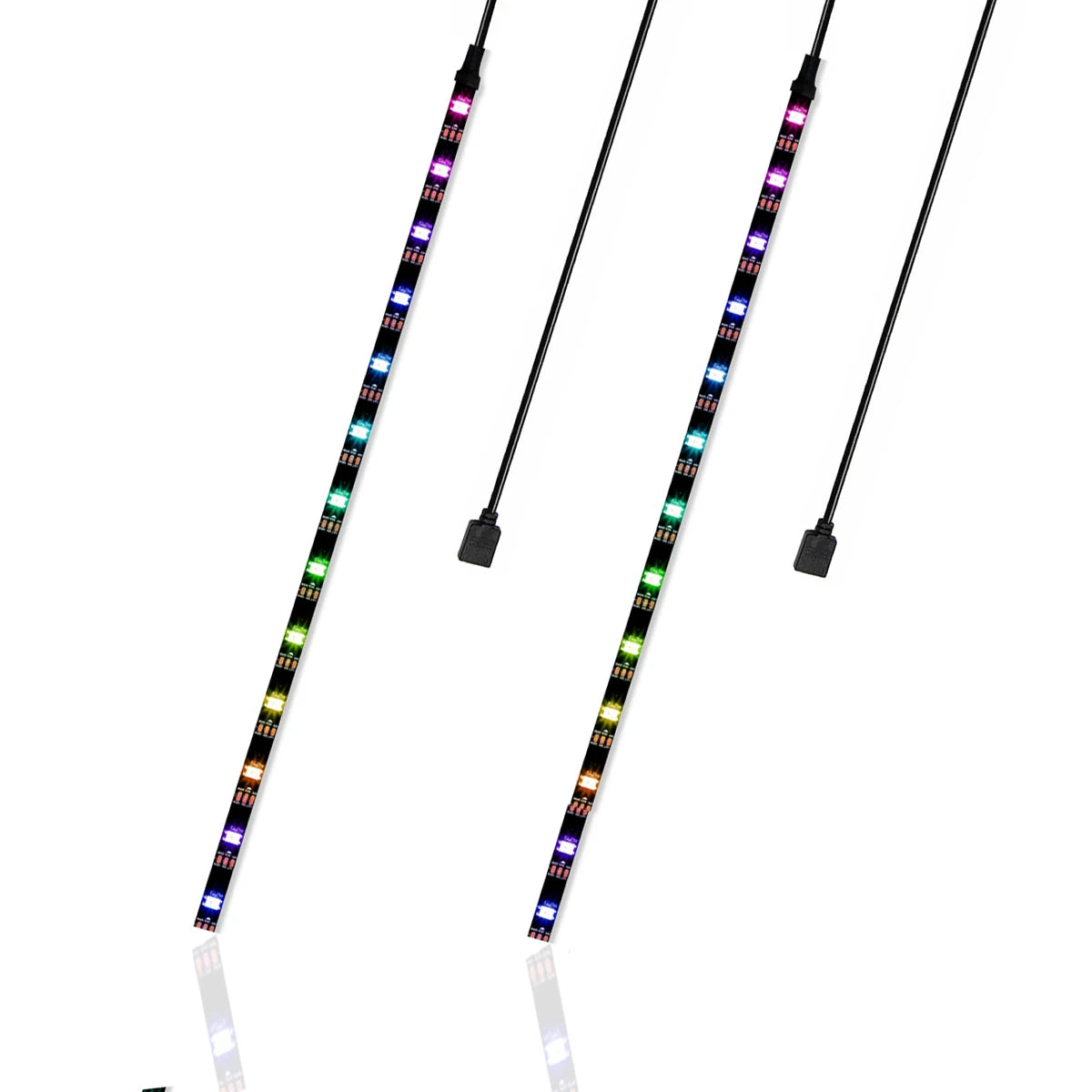 ruban led flexible magnétique noir multicolore 15leds 30leds ip20 ip65 ws2812b adressee